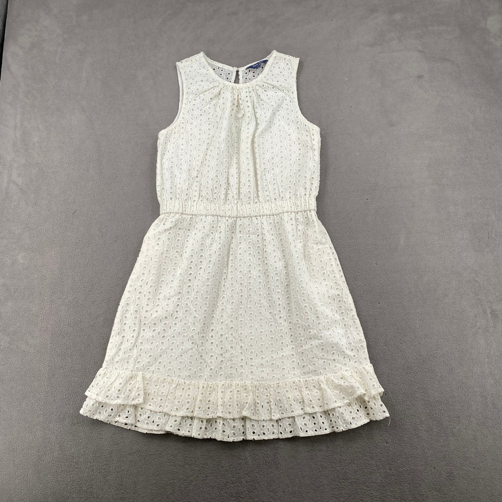 Peter Som for DesigNation White Eyelet Ruffle Hem Sleeveless Dress Size 4